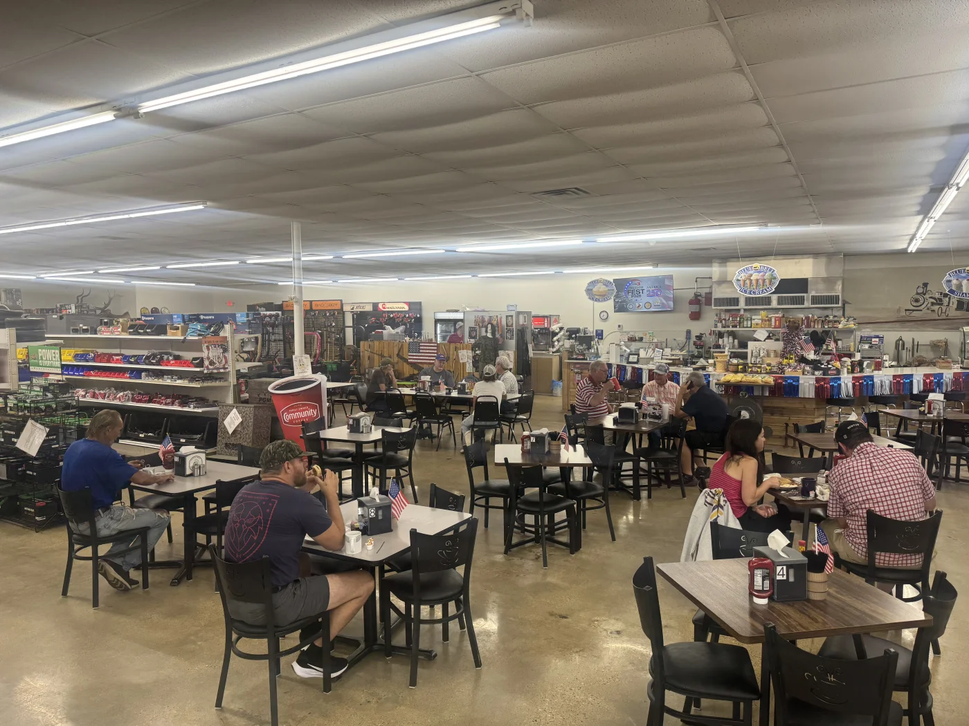 The Coffee Depot dining area inside American Freedom Enterprises.